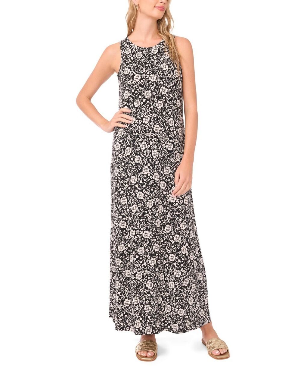 Vince Camuto Women's Crewneck Maxi Dress Black Size XL 3998